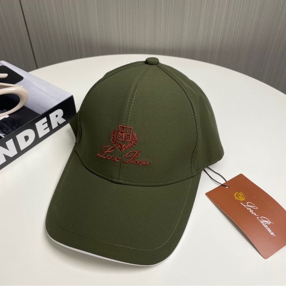 Loro Piana Accessories - 👒🎩Loro Piana Green With Brown Logo Embroidered Baseball Cap